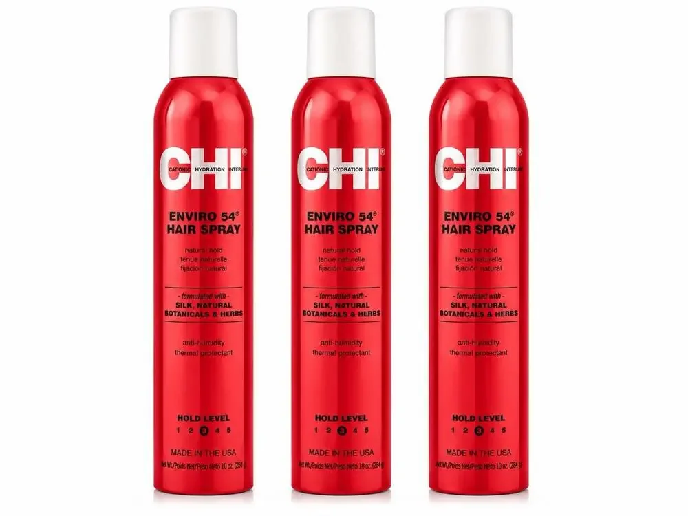 CHI Enviro 54 Natural Hold Hair Spray 10 oz 3 Pack Anti Humidity Fast Dry